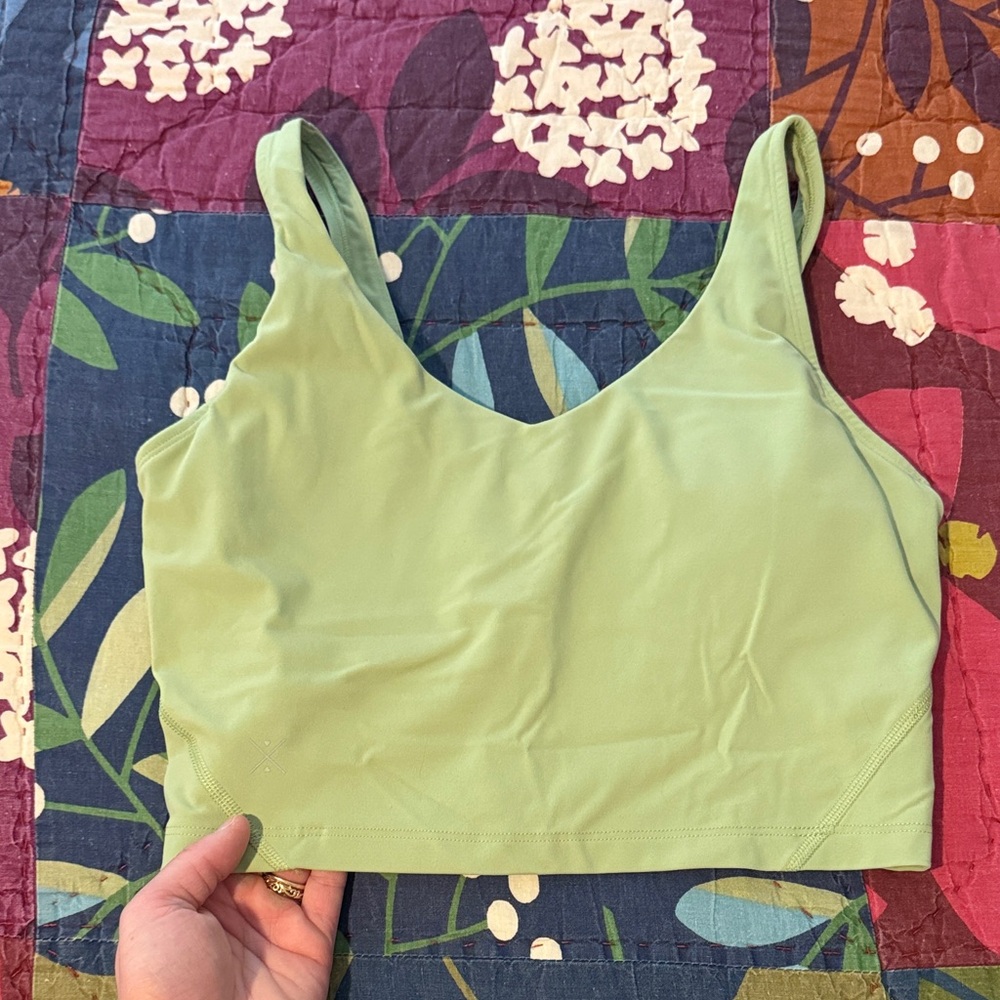 Free Spirit Light green Scoop-Neck Crop Tank- inset bra